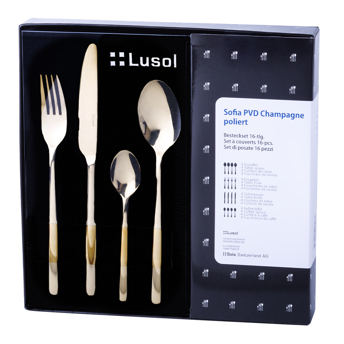 Set di posate 16 pezzi – Sofia PVD Champagne