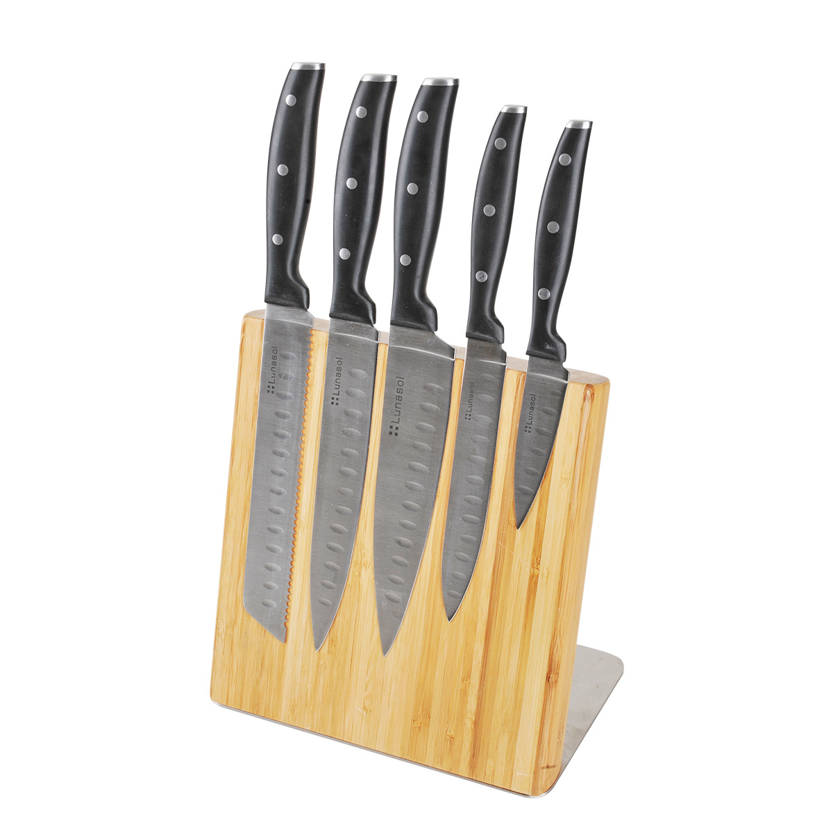 Ceppo con coltelli Bamboo magnetico 6 pezzi – Chef