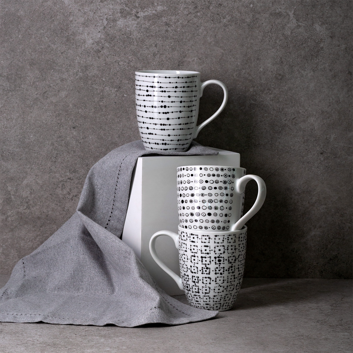 Set tazze 3 pz - Basic Dots