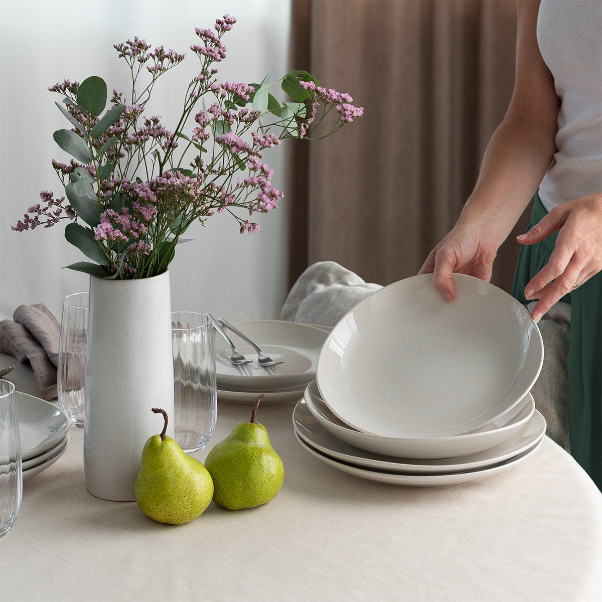 Set di piatti in ceramica 12 pezzi - Elements North Organic Structure