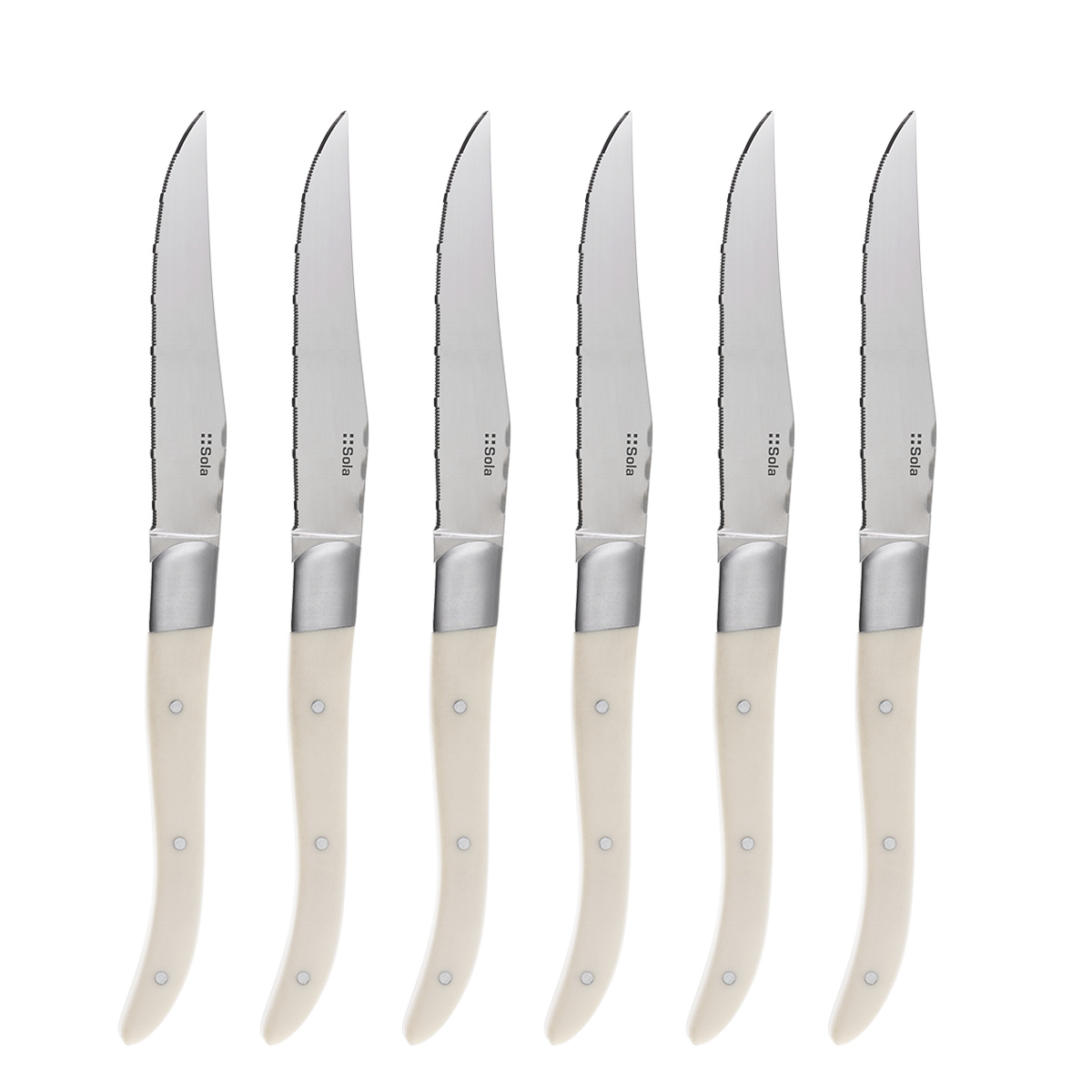 Set 6 coltelli da bistecca bianco | Basic Country II