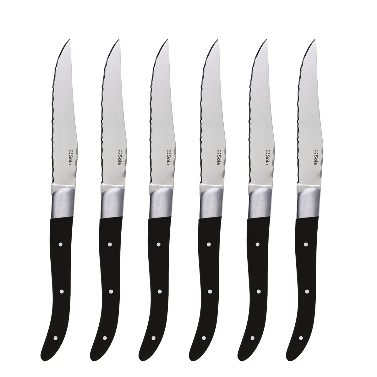 Set 6 coltelli da bistecca nero | Basic Country II