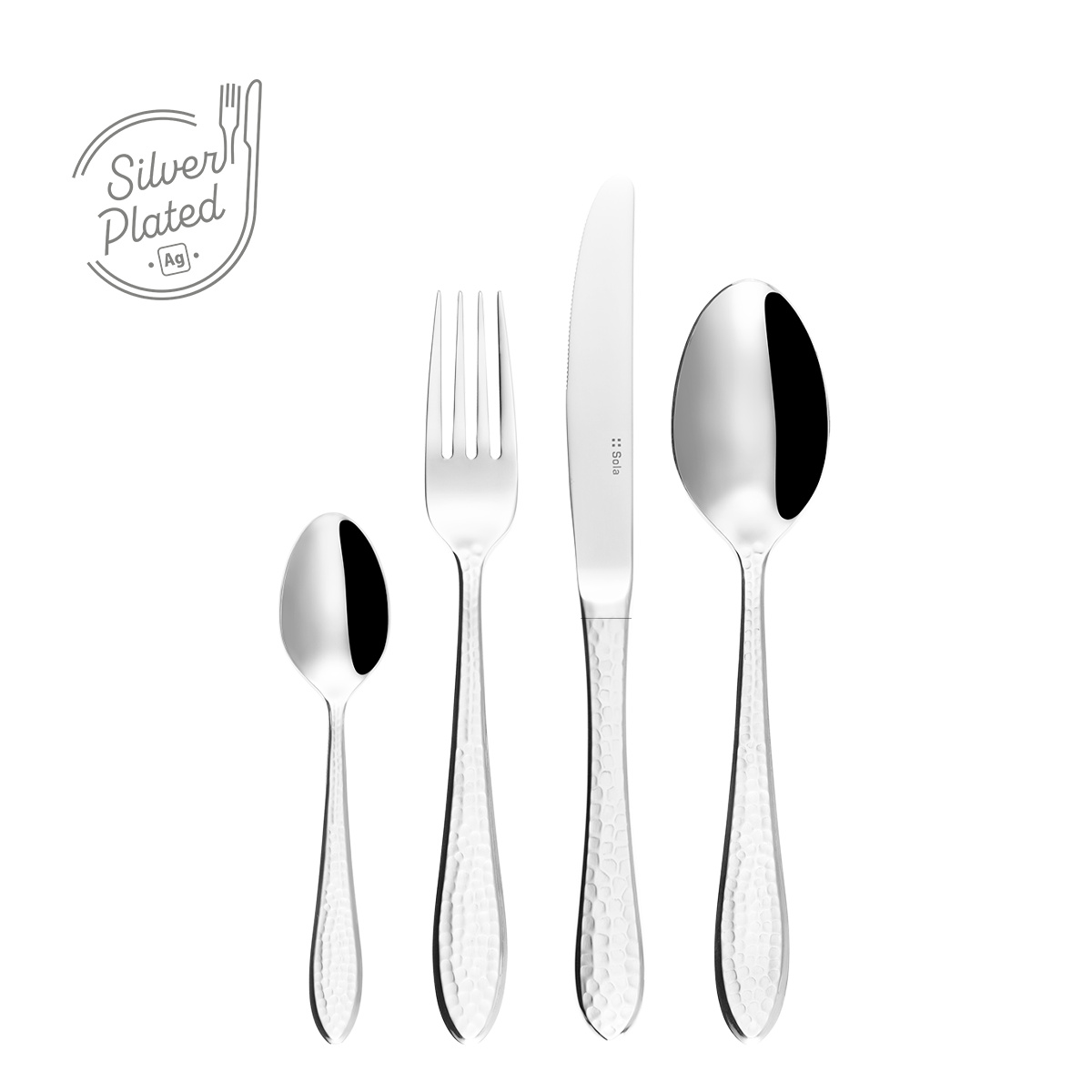Set da dessert argentato 24 pezzi | Queen Sola