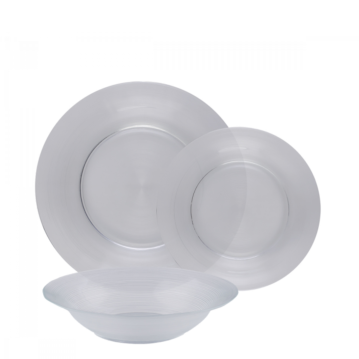 Set di piatti 12 pezzi - Basic Chic Glass