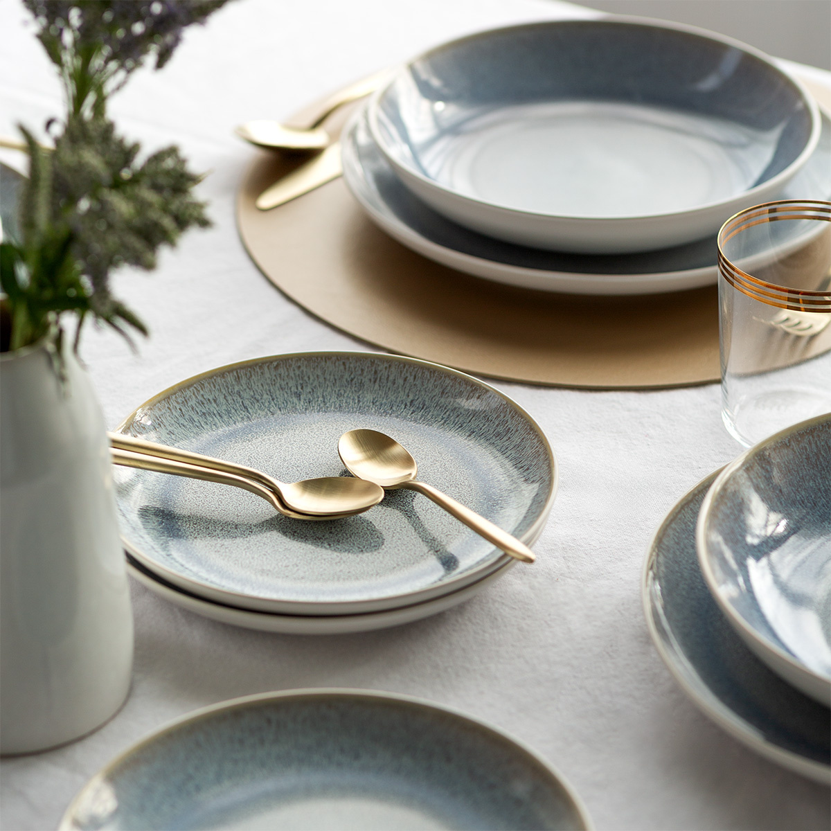 Set piatti 12 pz | Elements Glacial Ice