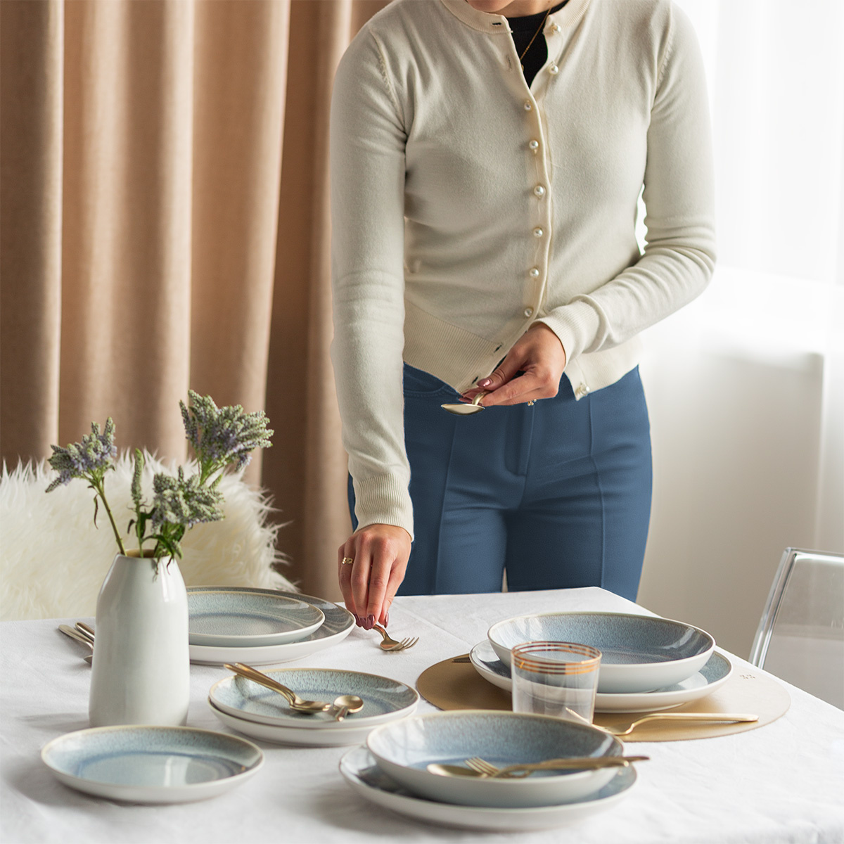 Set piatti 12 pz | Elements Glacial Ice