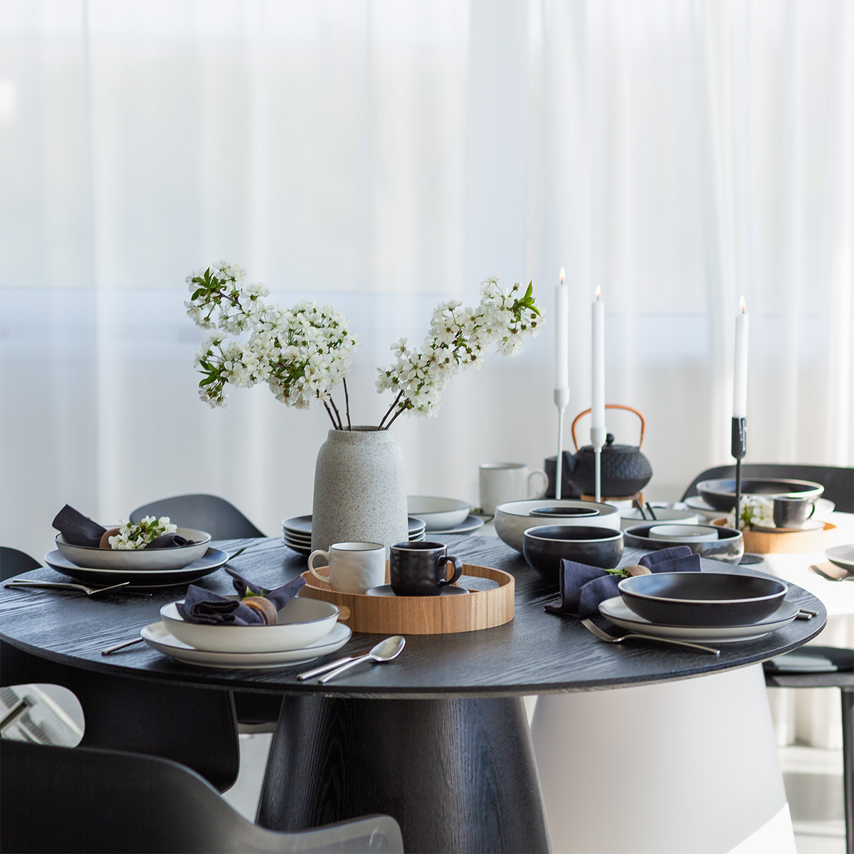 Set caffè 12 pezzi | Elements Yin & Yang black