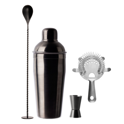Set da barman 4 pezzi PVD nero – Basic Bar