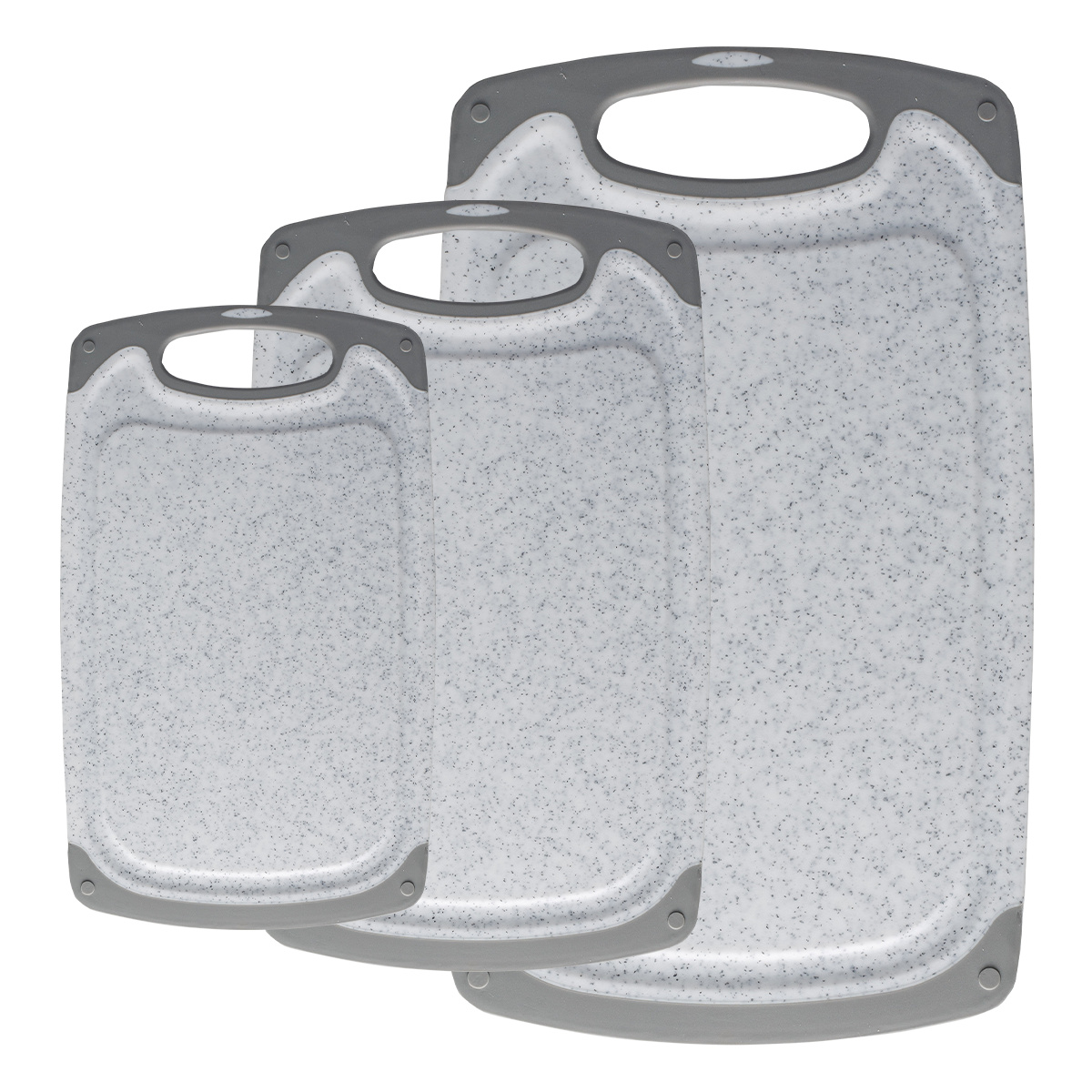 Set di 3 taglieri antibatterici grigi – BASIC Kitchen