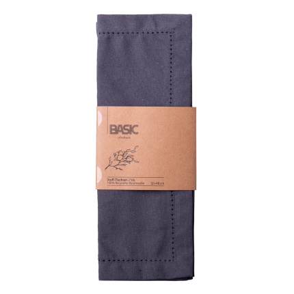 Tovaglietta in cotone grigio acciaio 32 x 48 cm 2 pz – Basic Ambiente