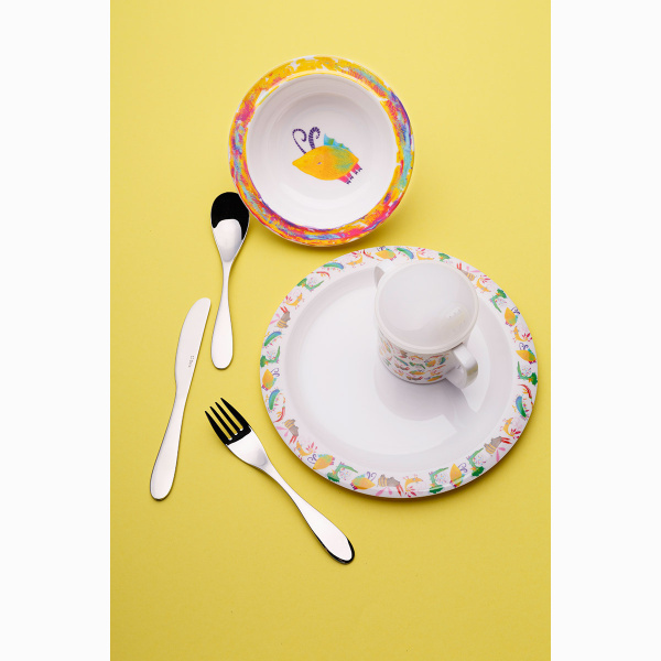 Set di posate per bambini 3 pezzi – Basic Alpha
