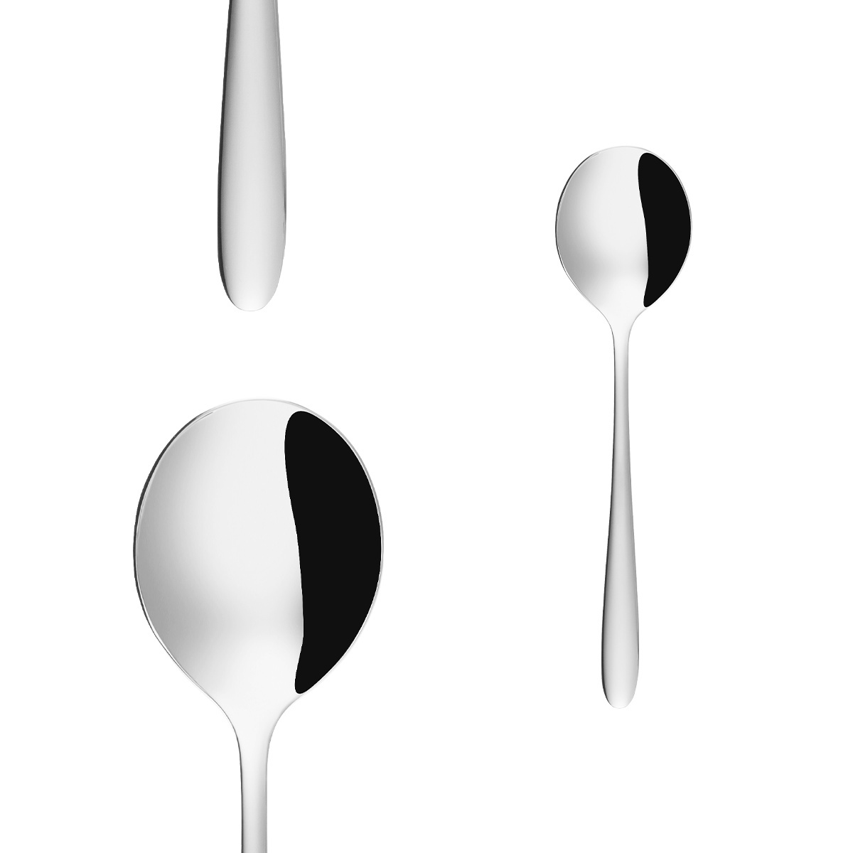Set di cucchiai per zuppa e spaghetti 4 pezzi – Basic Alpha