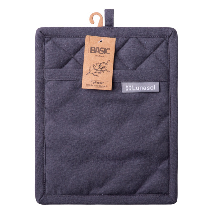 Presina in cotone grigio acciaio 19 x 24 cm – Basic Ambiente