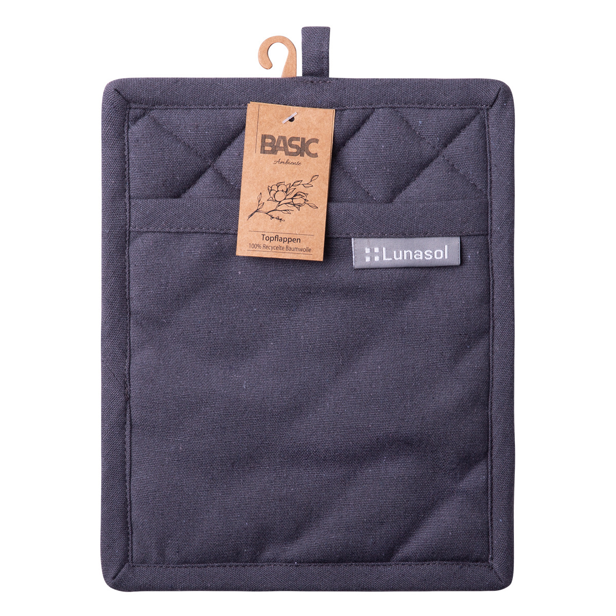 Presina in cotone grigio acciaio 19 x 24 cm – Basic Ambiente