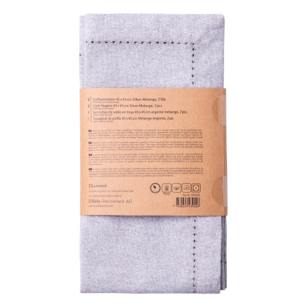 Tovaglioli in cotone grigio chiaro 45 x 45 cm 2 pz – Basic Ambiente