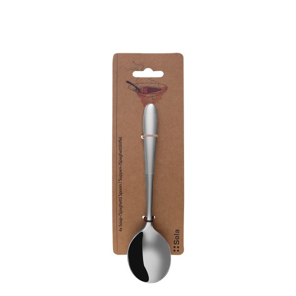Set di cucchiai per zuppa e spaghetti 4 pezzi – Basic Alpha