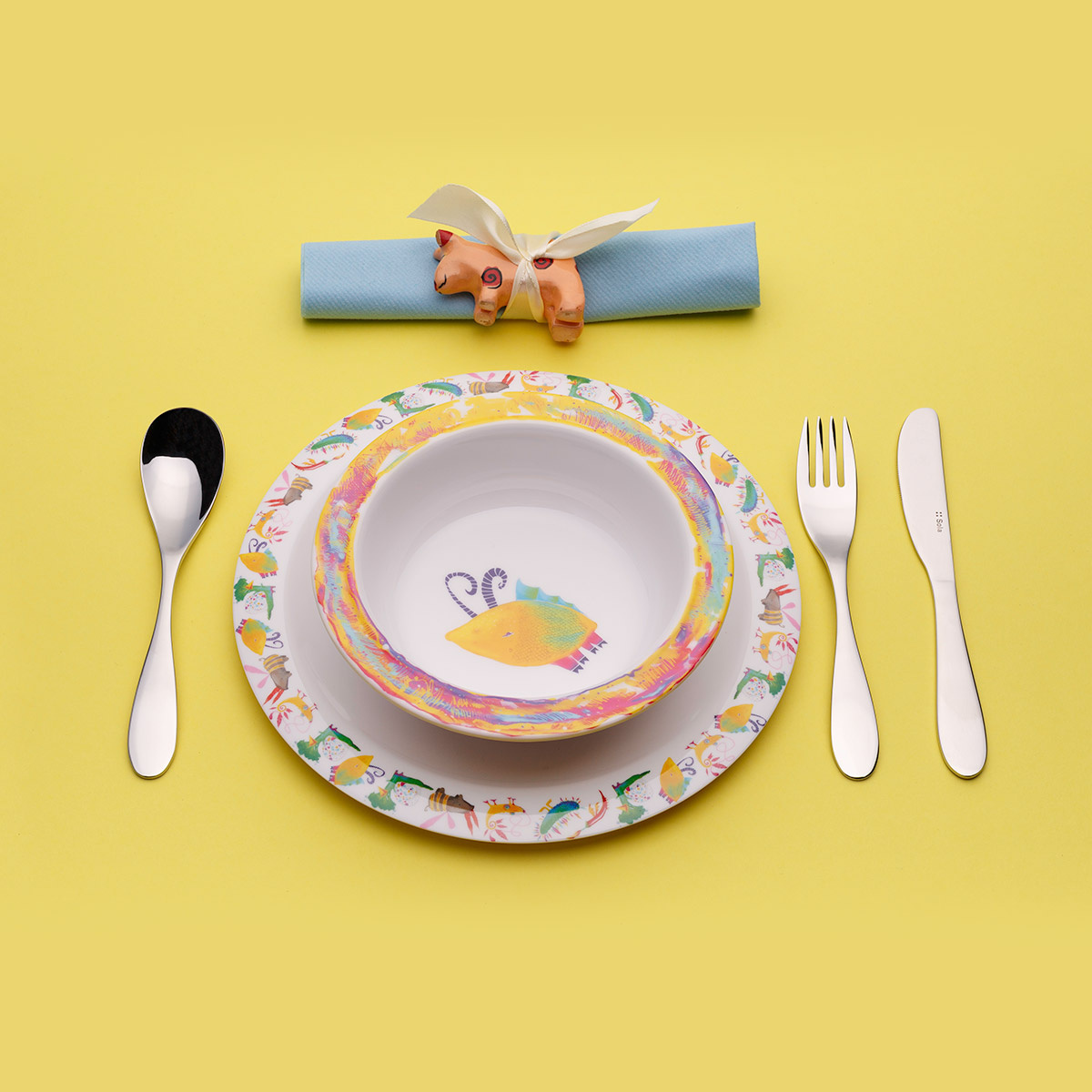 Set di posate per bambini 3 pezzi – Basic Alpha