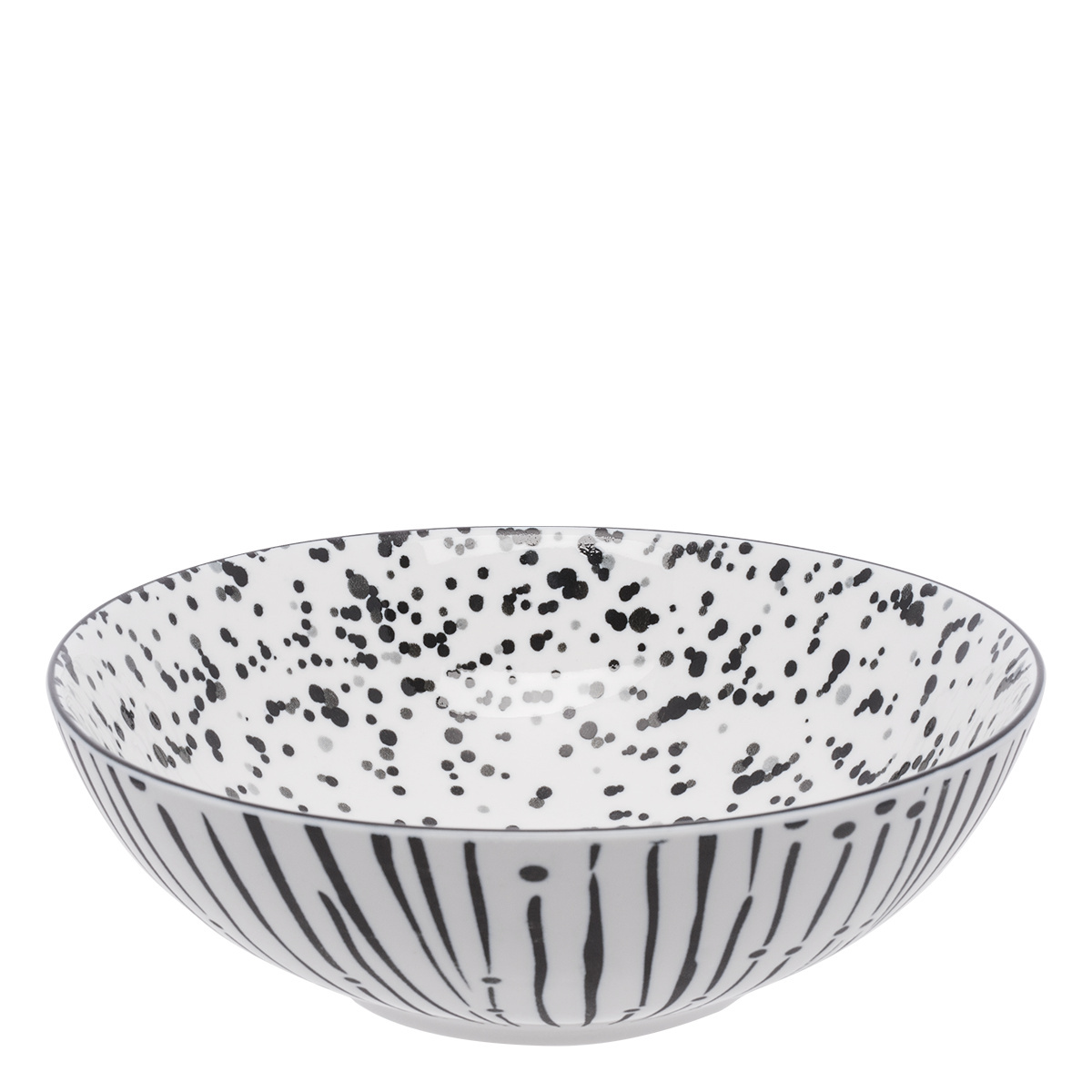 Ciotola per cereali bianco / nero 17,8 cm - Basic