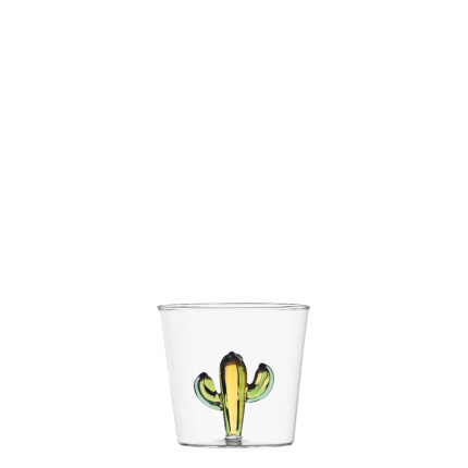 Bicchiere con cactus verde-ambra 350 ml