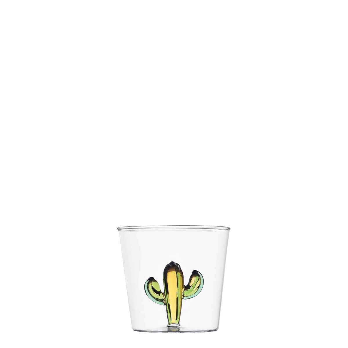 Bicchiere con cactus verde-ambra 350 ml