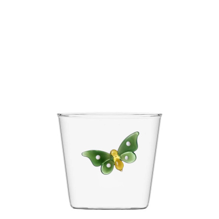 Bicchiere con farfalla verde 350 ml