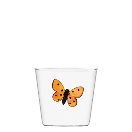 Bicchiere con farfalla arancione 350 ml