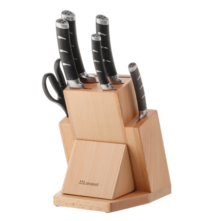 Set coltelli in ceppo con affilatore 7 pz - Flow Kitchen