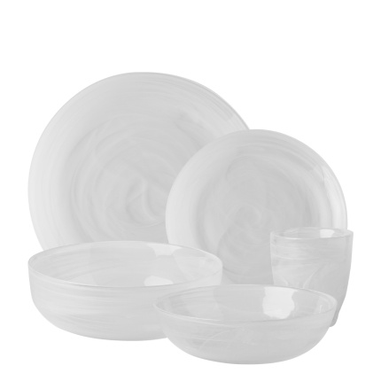Set in vetro bianco 25 pezzi - Elements Glass