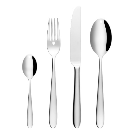Set di posate con cuoricino 54 pezzi — Alpha