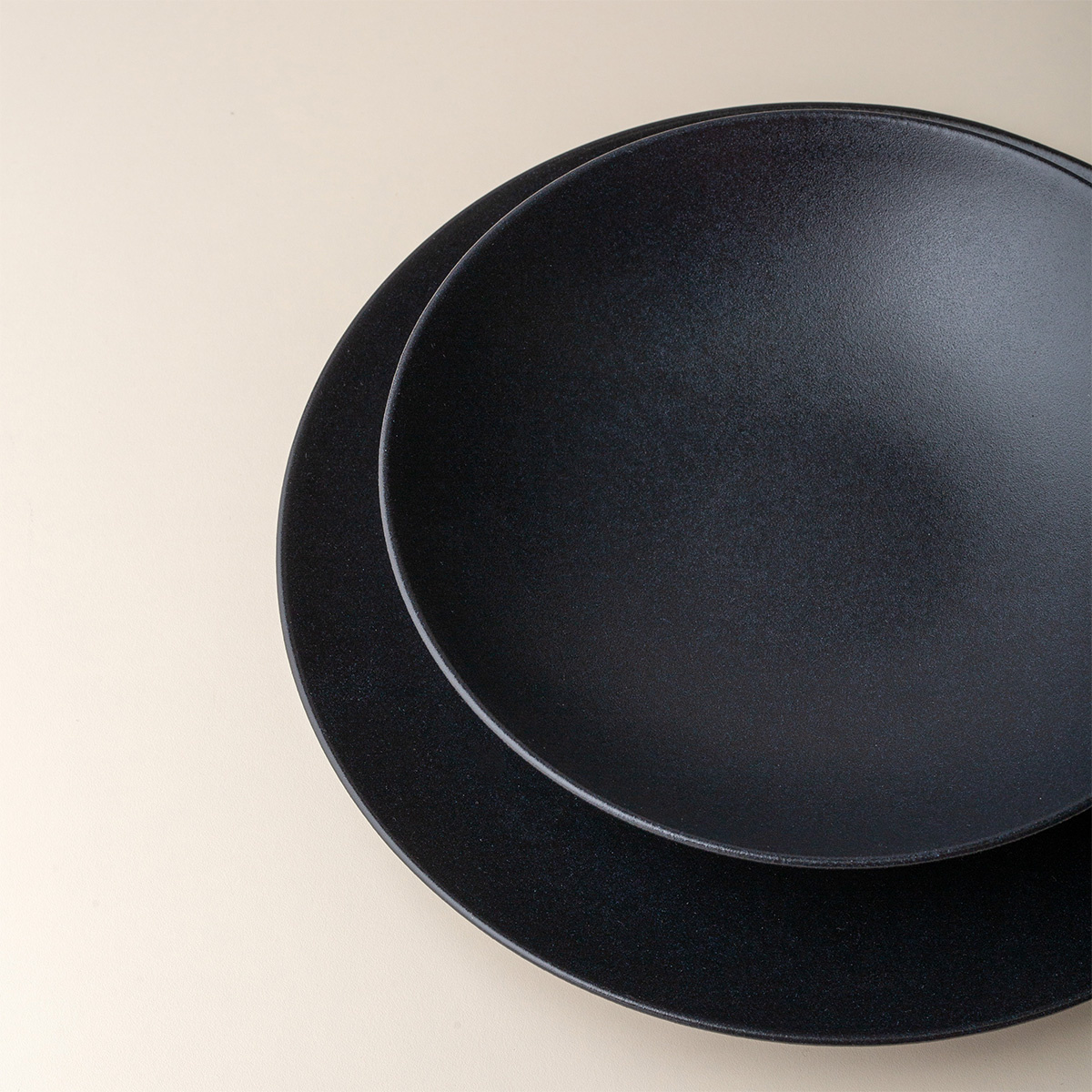 Piatto fondo 21,5 cm 4 pz - Basic nero opaco