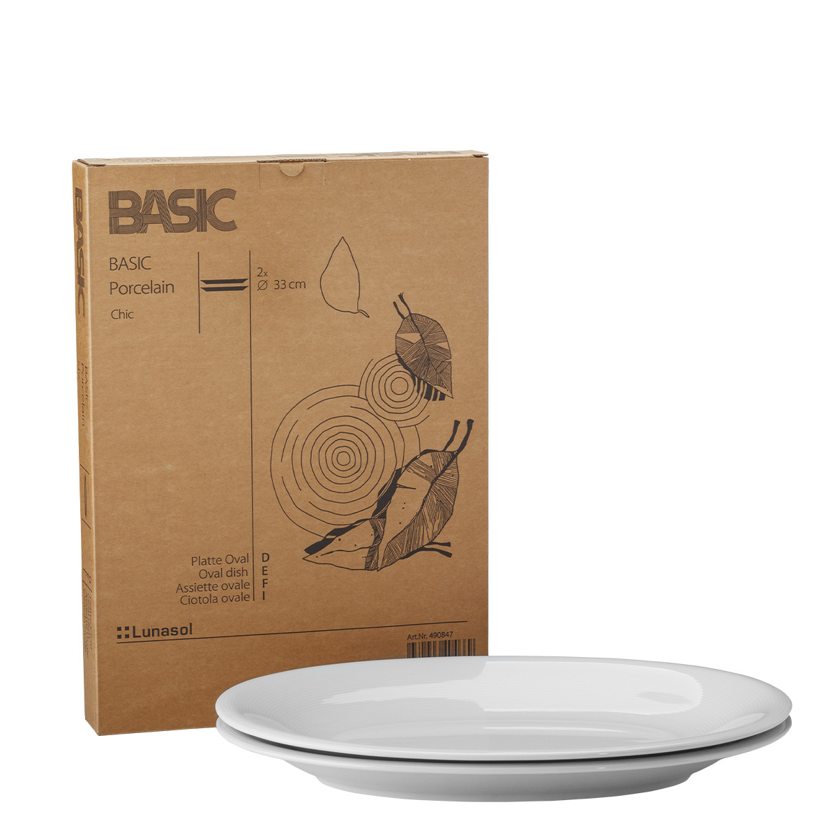 Piatto ovale 33 cm set 2 pezzi - Basic Chic
